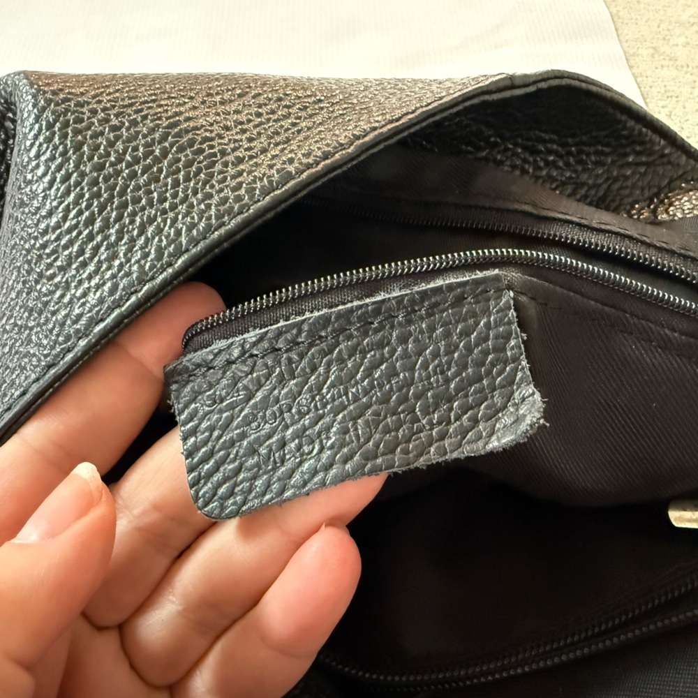 Borse in Pelle Soft Pebble Leather Black Crossbody Bag - Picture 7 of 14